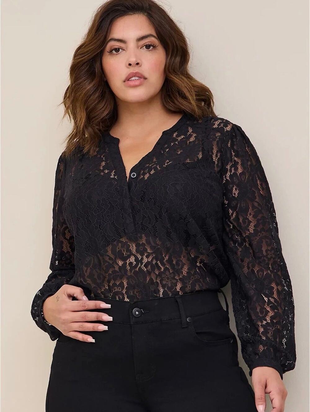 Torid Black Lace Top